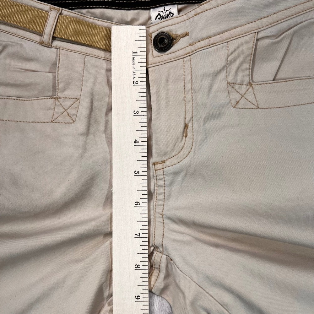 Prana Breathe Women Tan Khaki Cargo Hiking Pants Size S Built-in Belt - Picture 4 of 8